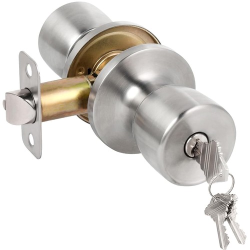 Door knob with lock and - door,